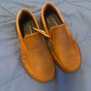 Men’s Dark Brown Skechers Slide-On Loafers 7